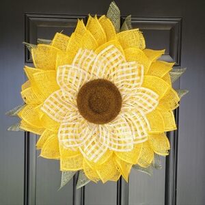 Poly Burlap Sunflower Wreath